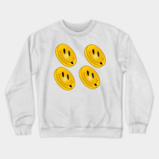 Four happy Emojis smiling. Smiling retro emoticon. Number four is the lucky number. Crewneck Sweatshirt